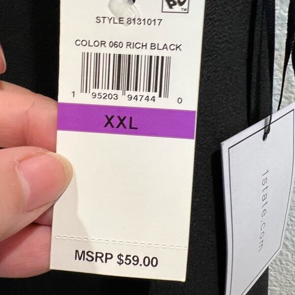 NWT 1State spaghetti strap cami top blouse shirt Black Size XXL - Picture 5 of 8